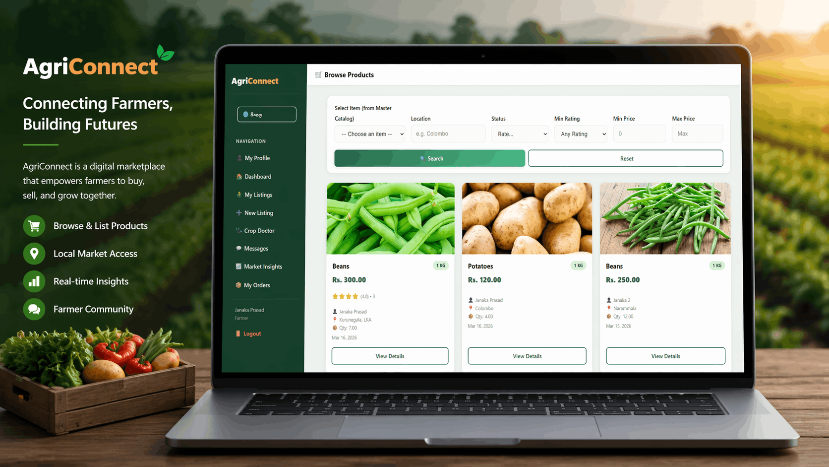 AgriConnect – AI-Powered Agricultural Intelligence & Marketplace